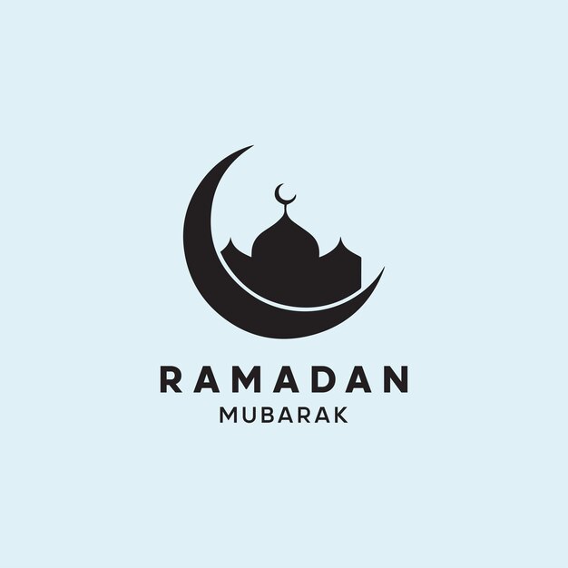 Vector de diseño del logotipo de la mezquita islámica Ramadan Kareem