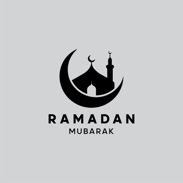 Vector de diseño del logotipo de la mezquita islámica Ramadan Kareem
