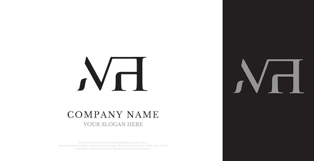 Vector de diseño de logotipo MH inicial