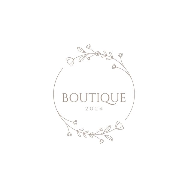 Vector de diseño de logotipo minimalista de la flor botánica del círculo