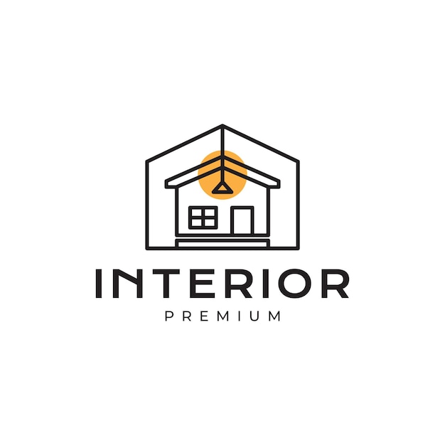 Vector de diseño de logotipo minimalista interior de la casa