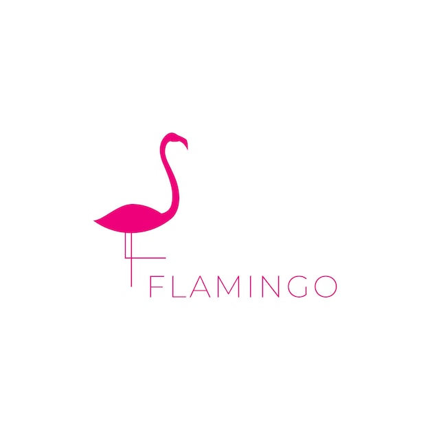 Vector de diseño de logotipo minimalista moderno plano pájaro flamenco