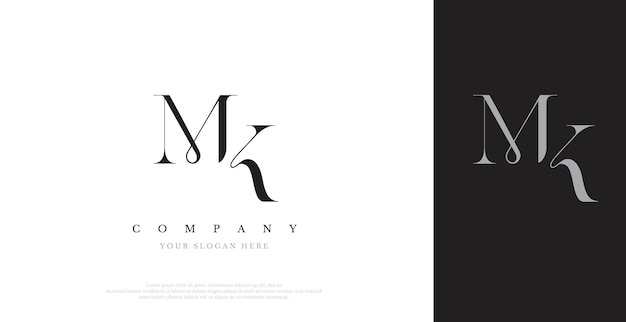 Vector de diseño de logotipo MK inicial