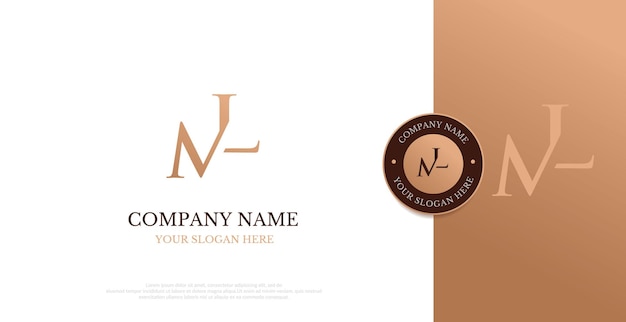 Vector de diseño de logotipo ML inicial