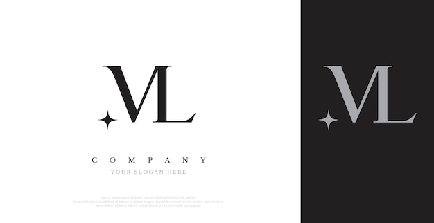 Vector de diseño de logotipo ML inicial