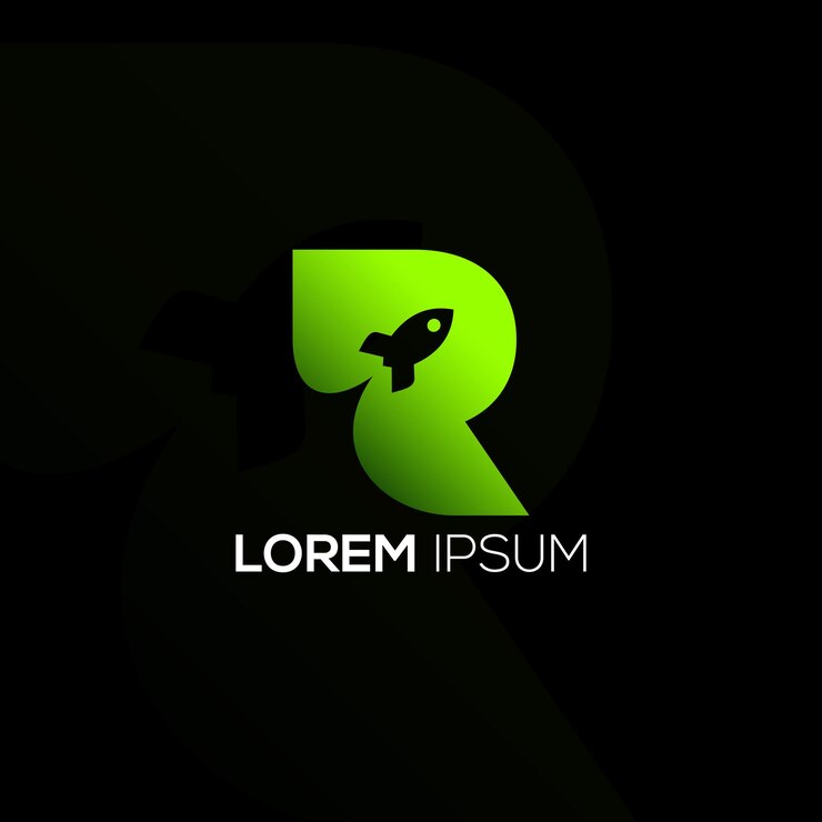 Vector vector de diseño del logotipo de modern r rocket