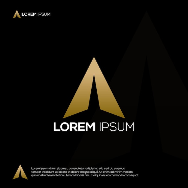 Vector de diseño de logotipo moderno de avión de papel de lujo