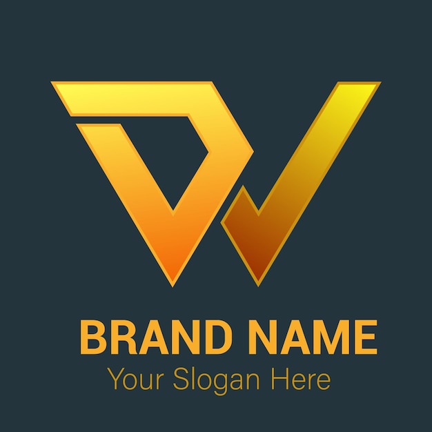 Vector de diseño de logotipo moderno de las letras W y D