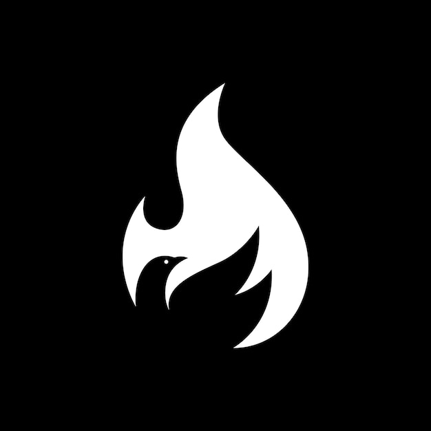 Vector de diseño de logotipo moderno plano de llama de fuego de cisne