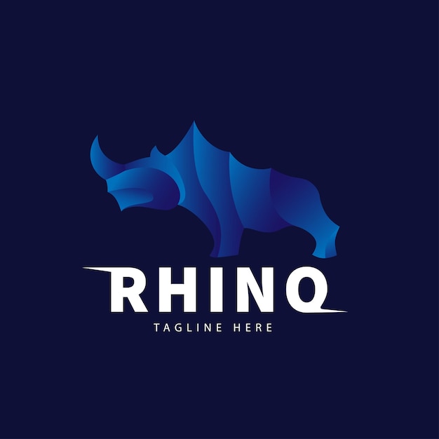 Vector de diseño de logotipo moderno de rinoceronte