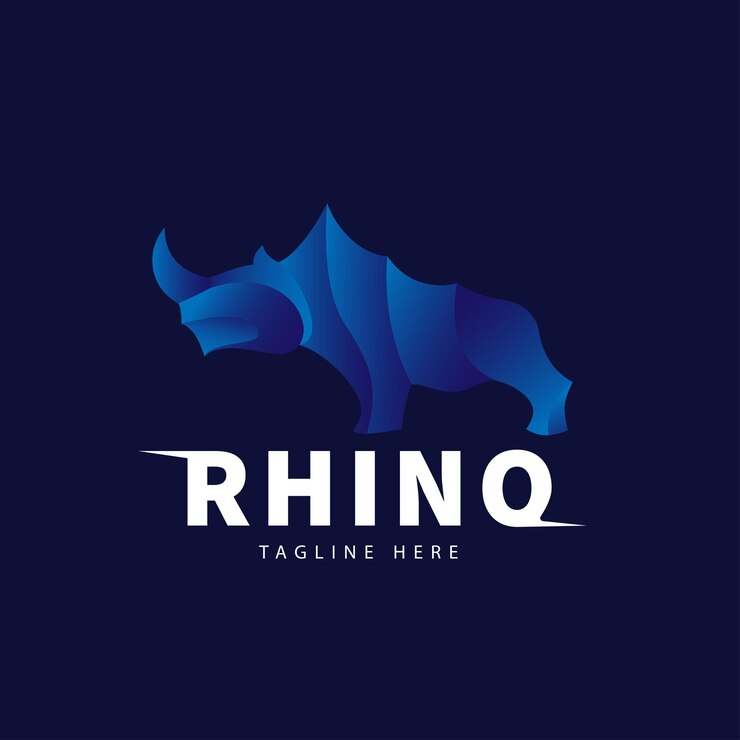 Vector de diseño de logotipo moderno de rinoceronte