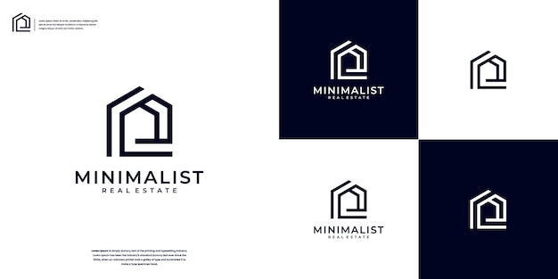 Vector de diseño de logotipo moderno y sencillo minimalista para viviendas creativas