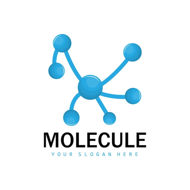 Vector de diseño de logotipo de molécula de logotipo de neurona e ilustración de plantilla