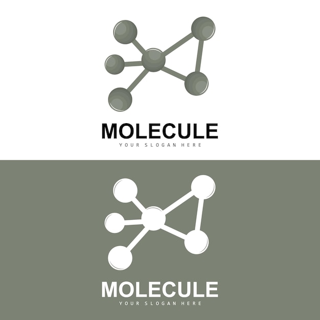 Vector de diseño de logotipo de molécula de logotipo de neurona e ilustración de plantilla