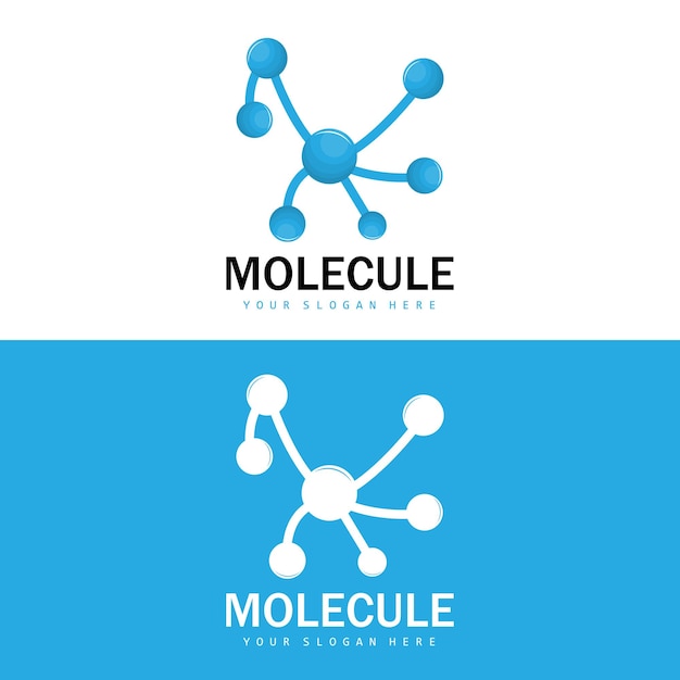 Vector de diseño de logotipo de molécula de logotipo de neurona e ilustración de plantilla