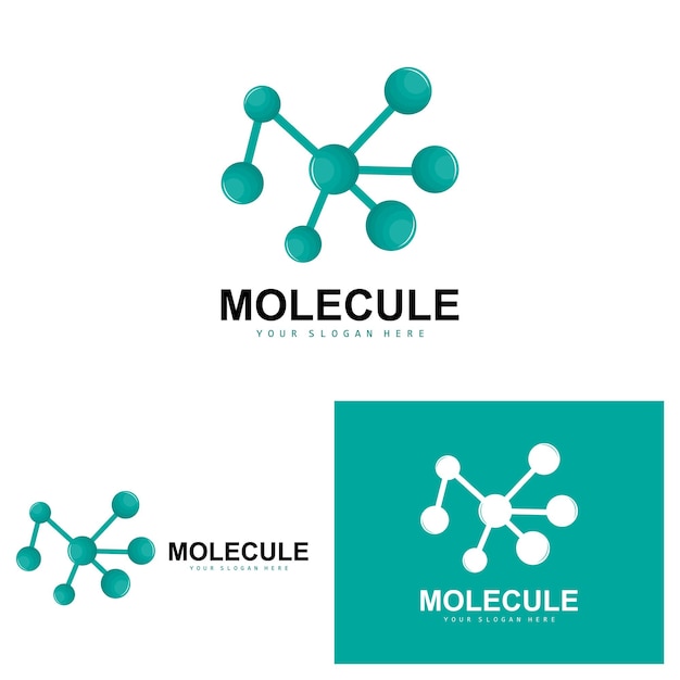 Vector de diseño de logotipo de molécula de logotipo de neurona e ilustración de plantilla