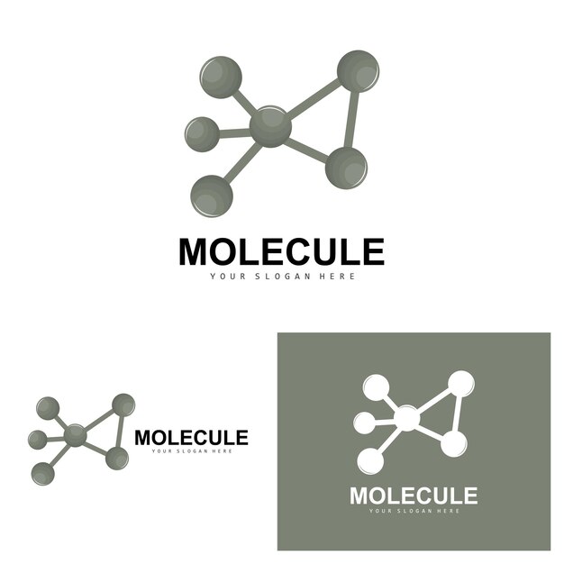 Vector de diseño de logotipo de molécula de logotipo de neurona e ilustración de plantilla