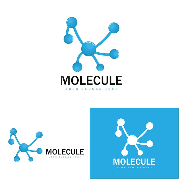 Vector de diseño de logotipo de molécula de logotipo de neurona e ilustración de plantilla