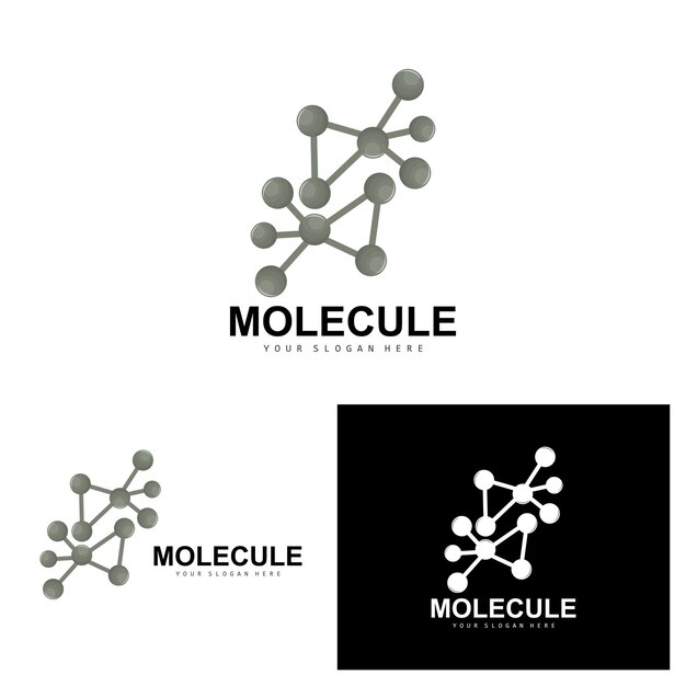 Vector de diseño de logotipo de molécula de logotipo de neurona e ilustración de plantilla