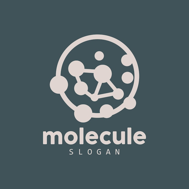 Vector de diseño de logotipo de molécula de logotipo de neurona e ilustración de plantilla