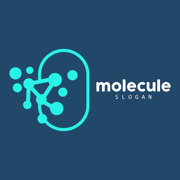 Vector de diseño de logotipo de molécula de logotipo de neurona e ilustración de plantilla
