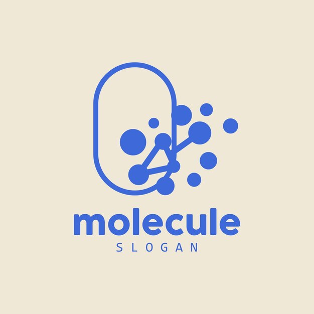 Vector de diseño de logotipo de molécula de logotipo de neurona e ilustración de plantilla