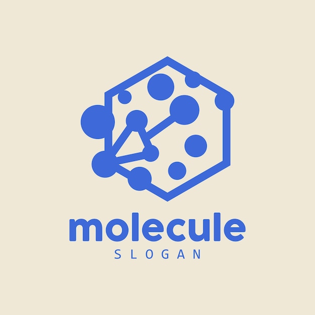 Vector de diseño de logotipo de molécula de logotipo de neurona e ilustración de plantilla