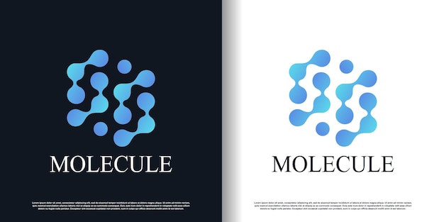 Vector de diseño de logotipo de molécula con vector premium de estilo único creativo moderno