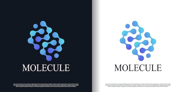 Vector de diseño de logotipo de molécula con vector premium de estilo único creativo moderno