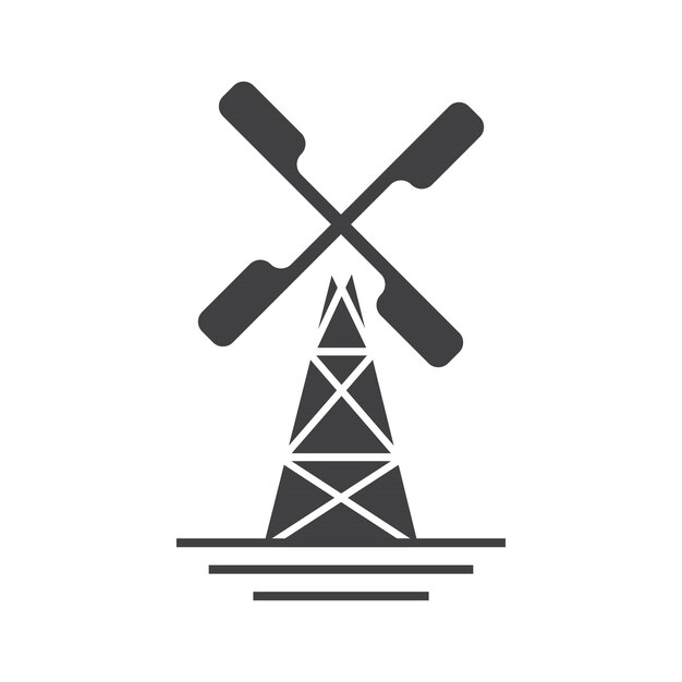 Vector de diseño de logotipo de molino de viento antiguo Plantilla de logotipo retro vintage de molino de viento