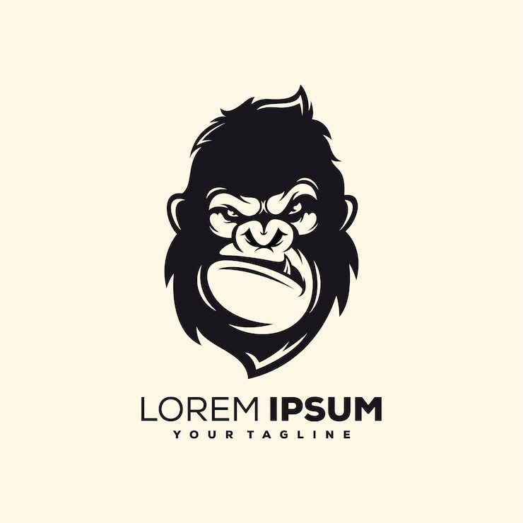 Vector vector de diseño de logotipo mono impresionante