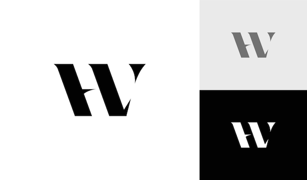 Vector de diseño de logotipo de monograma HW o WH de letra simple y abstracta