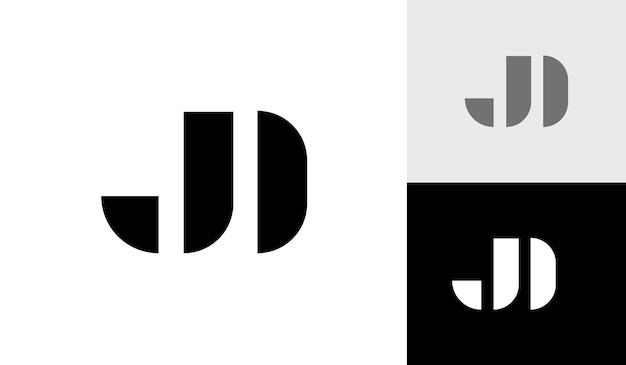 Vector de diseño de logotipo de monograma inicial de letra JD