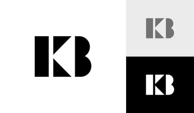 Vector de diseño de logotipo de monograma inicial de letra KB