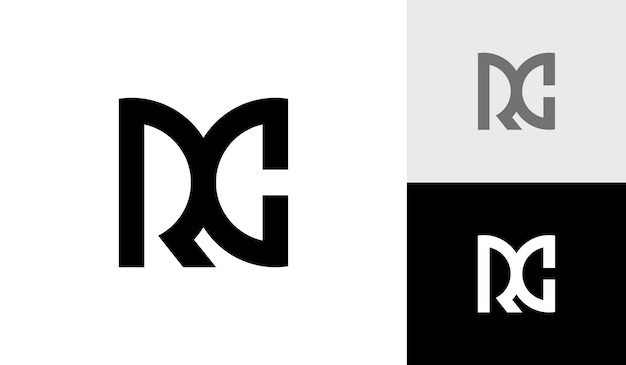 Vector de diseño de logotipo de monograma inicial de letra RC