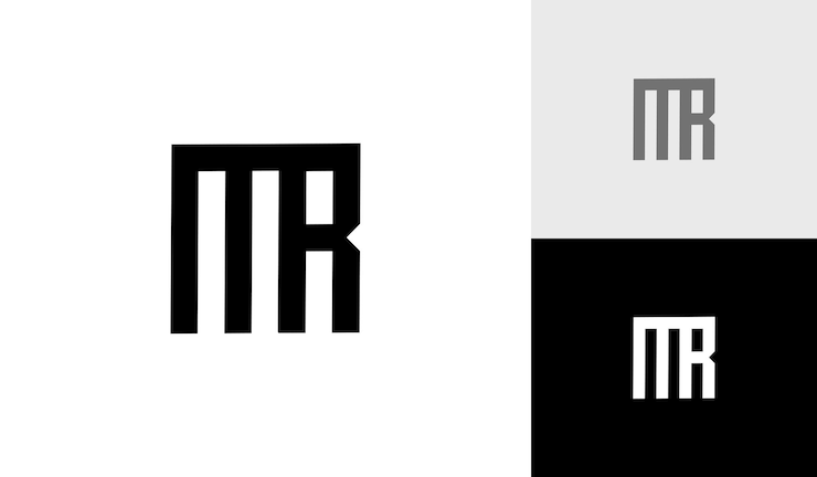 Vector vector de diseño de logotipo de monograma de letra cuadrada mr