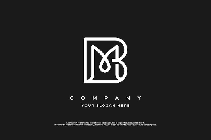 Vector vector de diseño de logotipo de monograma de letra inicial bm o mb