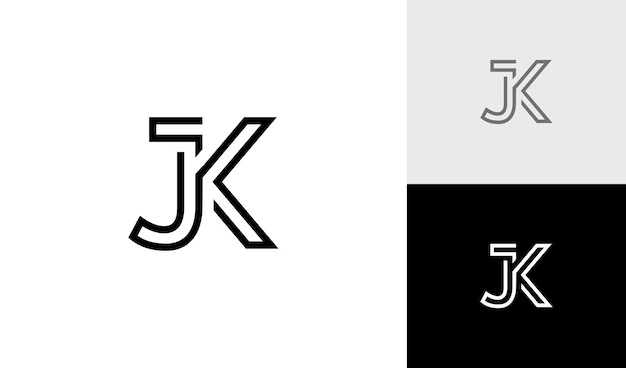 Vector de diseño de logotipo de monograma de letra JK