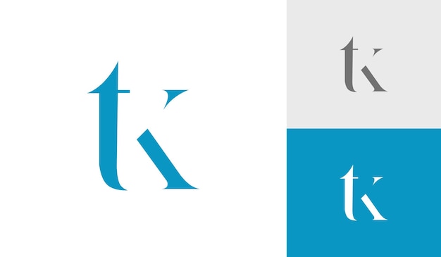 Vector de diseño de logotipo de monograma de letra TK o KT