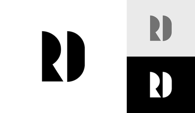 Vector de diseño de logotipo de monograma moderno inicial de letra RD