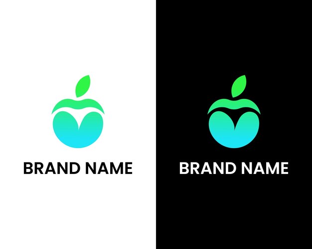 Vector de diseño de logotipo de monograma premium de frutas de manzana abstractas