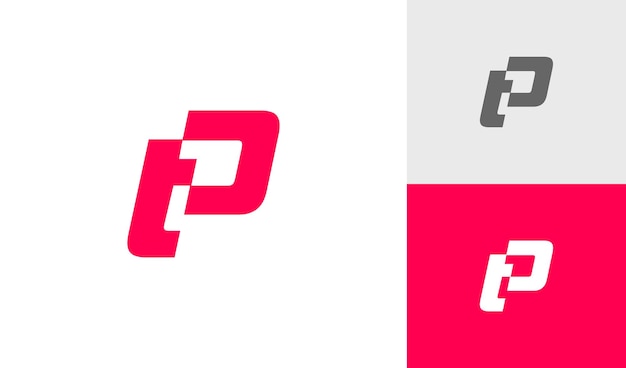 Vector de diseño de logotipo de monograma TP o PT de letra moderna y audaz