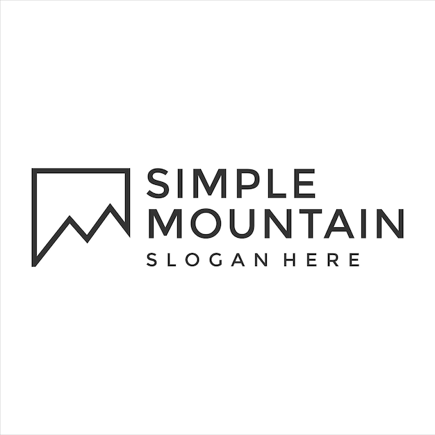 Vector de diseño de logotipo de montaña simple