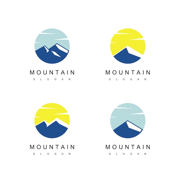 Vector de diseño de logotipo de montaña