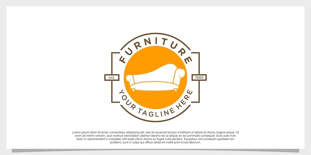 Vector de diseño de logotipo de muebles con concepto creativo para su negocio