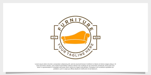 Vector de diseño de logotipo de muebles con concepto creativo para su negocio