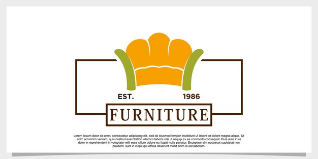 Vector de diseño de logotipo de muebles con concepto creativo para su negocio