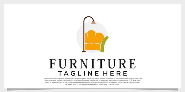 Vector de diseño de logotipo de muebles con concepto creativo para su negocio