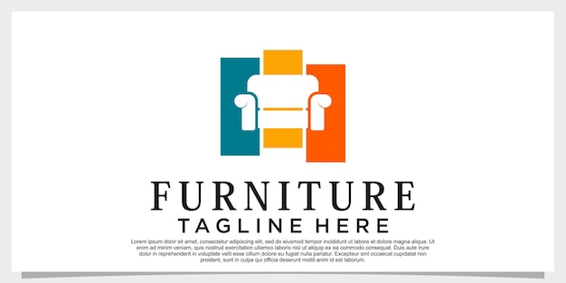 Vector de diseño de logotipo de muebles con concepto creativo para su negocio