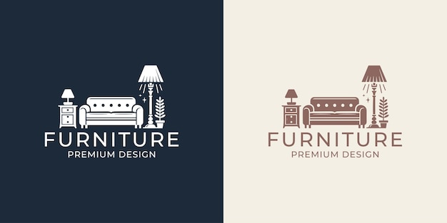 Vector de diseño de logotipo de muebles minimalistas